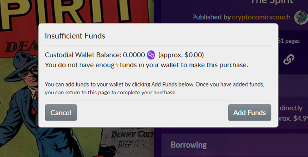 How to add funds to your CryptoComics Wallet