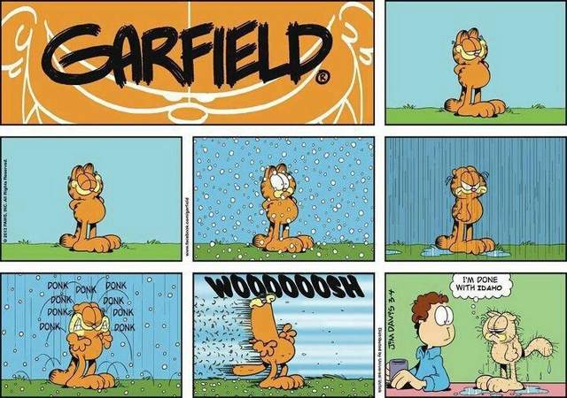 Garfield in Idaho weather used for editorial purposes only